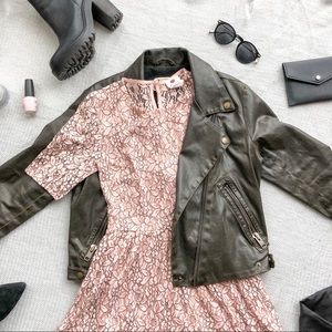 Pastel Pink Flower Patter Dress